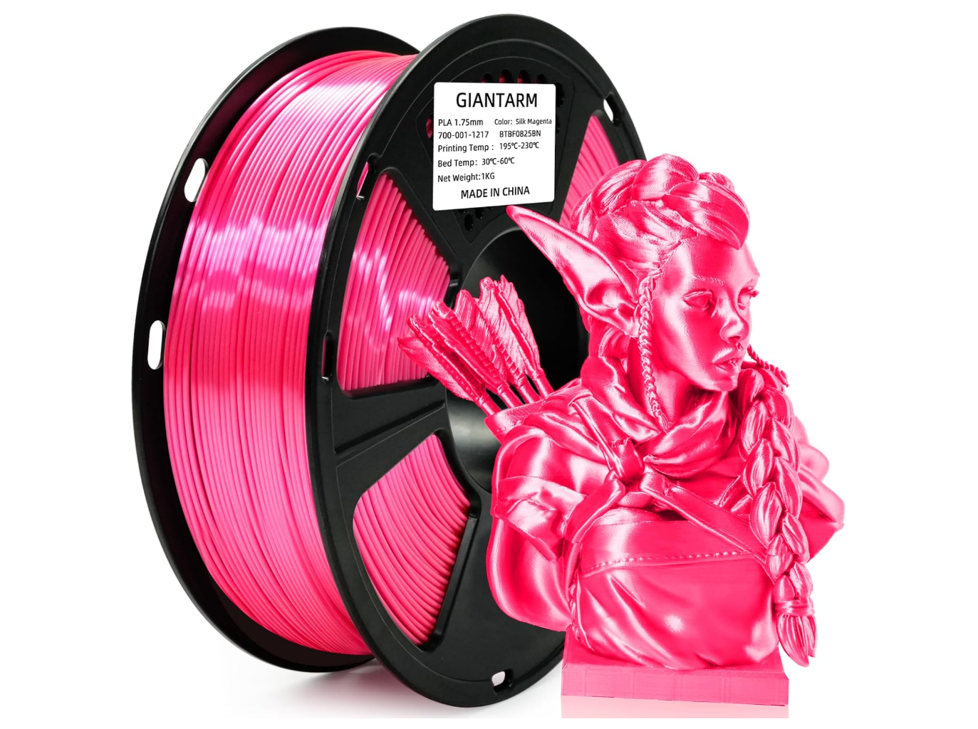 Rose Pink Silk PLA Filament